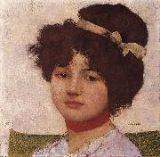 Max Buri Kopf eines jungen Madchens mit Hals-und Haarband Spain oil painting artist